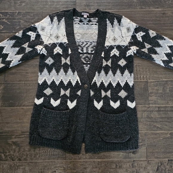 J. Jill Sweaters - J. Jill Women's Front Fair Isle Chunky Cardigan sz small